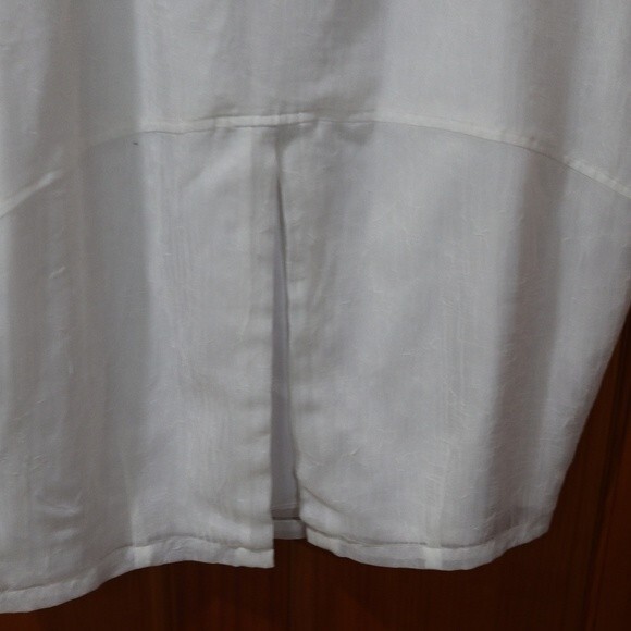 Sue Wong White Midi Pencil Skirt LG Slip Skirt White Wrinke Crinkle Vintage - Picture 11 of 16